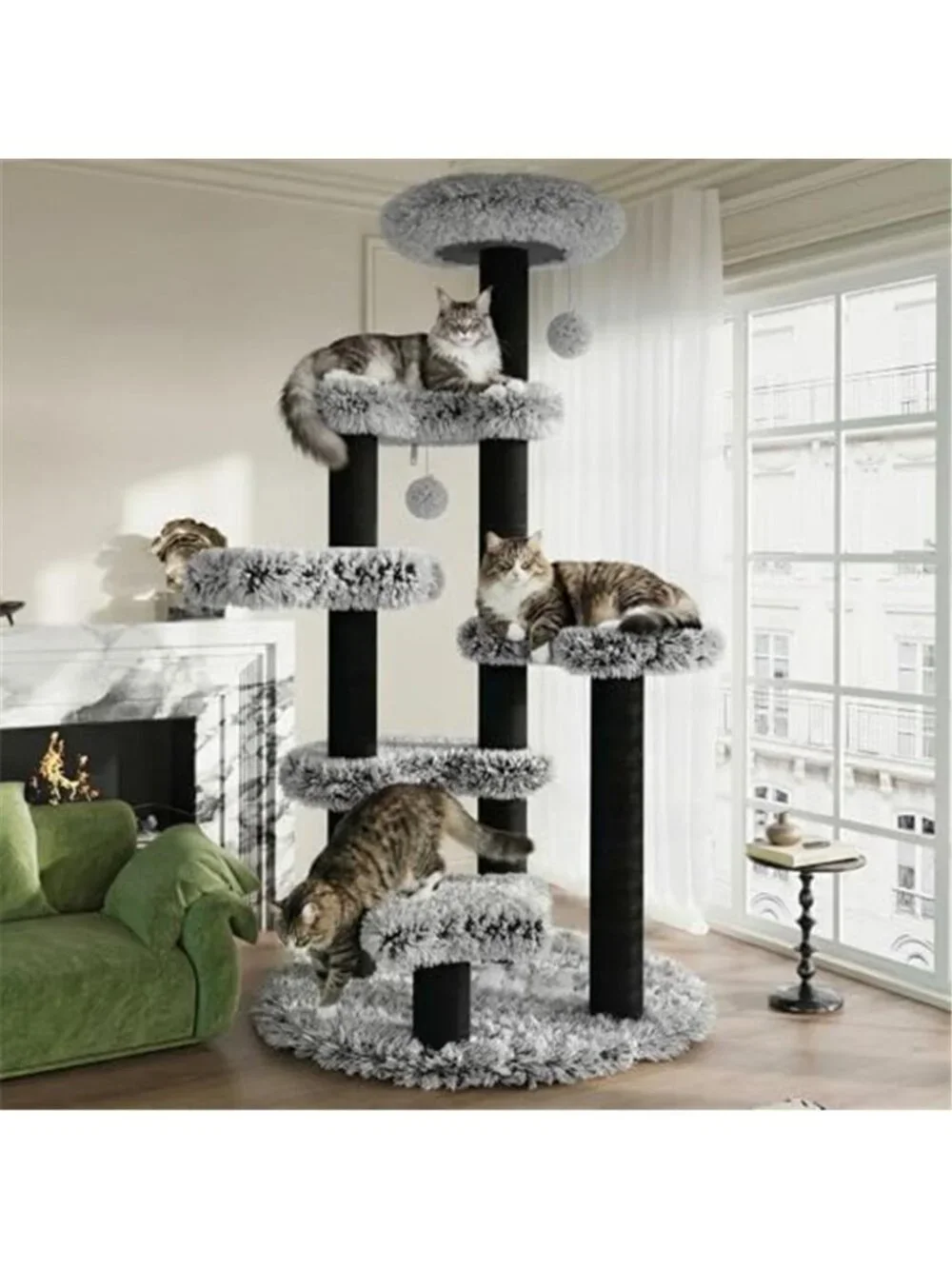 61.5in Cat Tree Tower Multi-Level Activity Center with Cozy Perch
